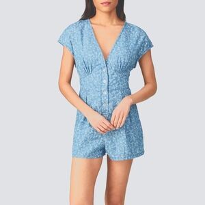 MinkPink Denim Romper